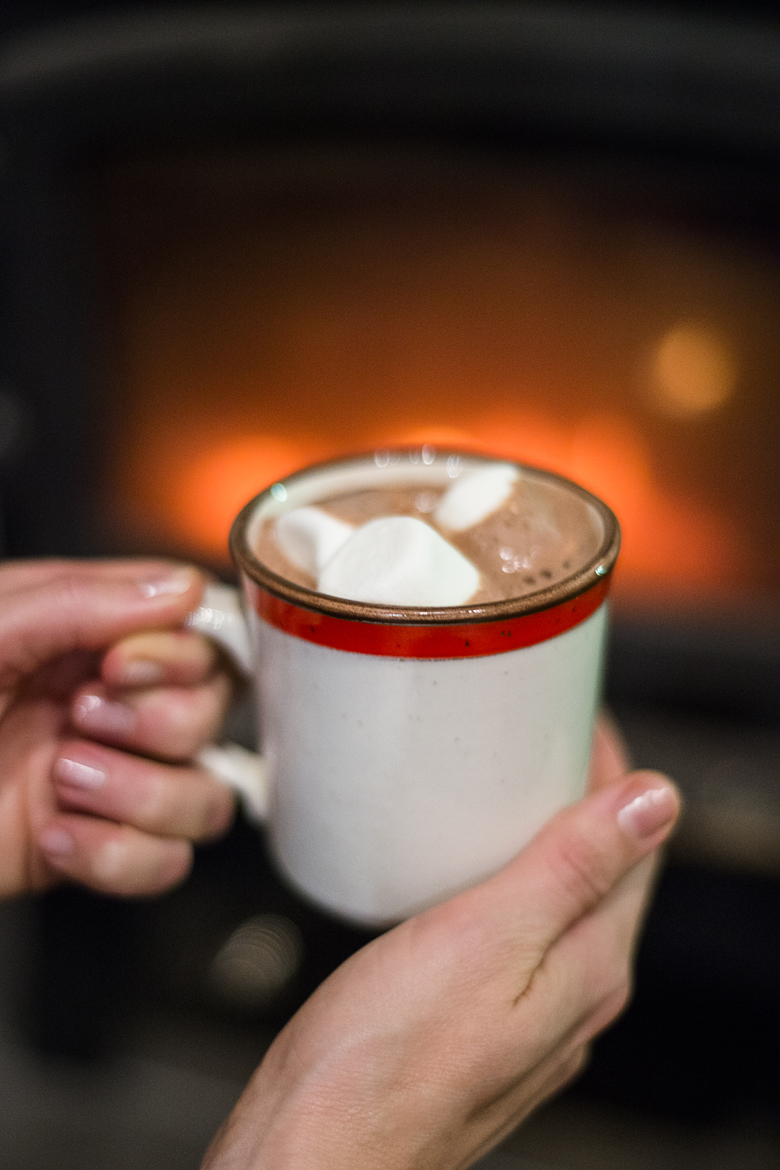 Hot cocoa by the fire