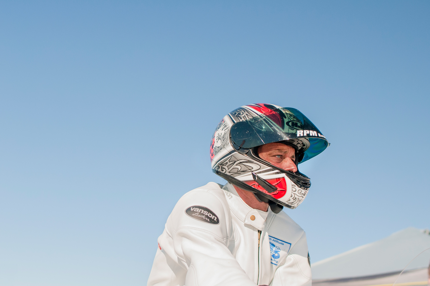 Motorcycle racer portrait 